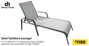 Design House Steel Textilene Lounger-1.7m x 650mm x 1m