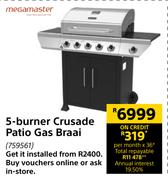Megamaster 5 Burner Crusade Patio Gas Braai