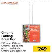 Megamaster Chrome Folding Braai Grid-250mm x 250mm