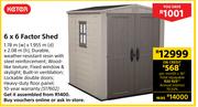 Keter 6 x 6 Factor Shed-1.78m (w) x 1.955m (d) x 2.08m (h)