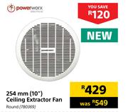 Power Worx 254mm (10") Ceiling Extractor Fan Round