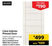 Dortello Cairo Interior Primed Door White-2032m (h) x 813mm (w)