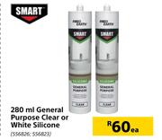 Fired Earth Smart General Purpose Clear Or White Silicone-280ml Each