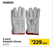 Hennox 5 Pack Goatskin Gloves-Per Pair