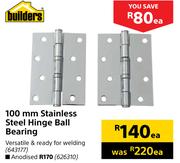Builders 100 mm Stainless Steel Hinge Ball Bearing- Each