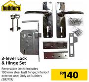 Builders 3-Lever Lock & Hinge Set