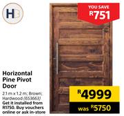 Horizontal Pine Pivot Door