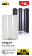 Builders Corner Entry Shower Doors 885 mm x 885 mm-Each