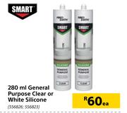 Fired Earth Smart General Purpose Clear Or White Silicone-280 ml Each