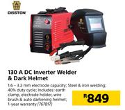 Disston 130A DC Inverter Welder & Dark Helmet