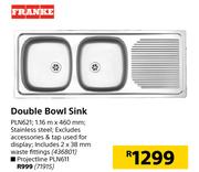 Franke Double Bowl Sink PLN621-1.16m x 460mm