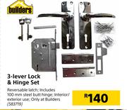 Builders 3 Lever Lock & Hinge Set