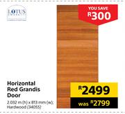 Lotus Horizontal Red Grandis Door-2032m (h) x 813mm (w)