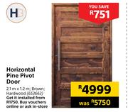 Horizontal Pine Pivot Door-2.1m x 1.2m