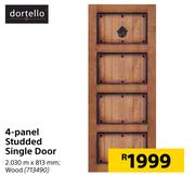 Dortello 4 Panel Studded Single Door-2030m x 813mm