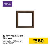 Kenzo 28mm Aluminium Window-600mm (h) x 600mm (w)