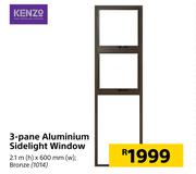 Kenzo 3 Pane Aluminium Sidelight Window-2.1m (h) x 600mm (w)