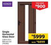 Kenzo Single Horizontal Glass Door-2.09m (h) x 890mm (w)