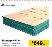 York Timbers Shutterply Pine-2.44m (l) x 1.22m (w) x 18mm (d) Each