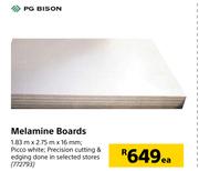 PG Bison Melamine Boards-1.83m x 2.75m x 16mm Each