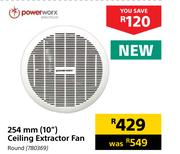 Power Worx 254mm (10") Ceiling Extractor Fan Round