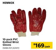 Hennox 10 Pack PVC Knitted Wrist Gloves-Per Pair