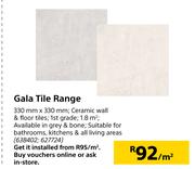 Gala Tile Range-330mm x 330mm Per Sqm