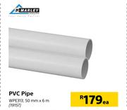 Marley PVC Pipe 50 mm x 6 m WPE13 Each