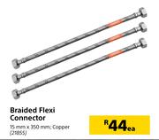 Braided Flexi Connector 15 mm x 350 mm-Each