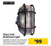 Light Worx Glass Grid Bulkhead Light