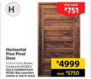 Horizontal Pine Pivot Door