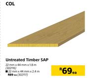 COL Untreated Timber SAP 22mm x 44mm x 2.4m-Each