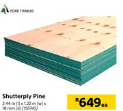 York Timbers Shutterply Pine 2.44m x 1.22m x 18mm-Each