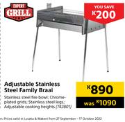 Expert Grill Adjustable Stainless Steel Family Braai