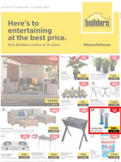 Builders Lusaka & Makeni : Here's To Entertaining At The Best Price (27 September - 17 October 2022), page 1
