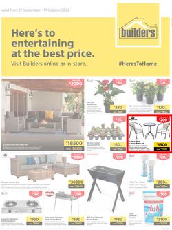 Builders Lusaka & Makeni : Here's To Entertaining At The Best Price (27 September - 17 October 2022), page 1