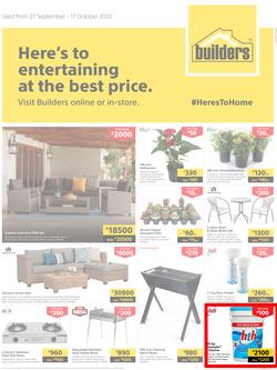 Builders Lusaka & Makeni : Here's To Entertaining At The Best Price (27 September - 17 October 2022), page 1