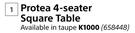 Protea 4 Seater Square Table