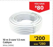 10m 3 Core 1.5mm Cabtyre White