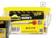 Builders 200 Pack Plastic Nail In Anchors 6mm x 35mm