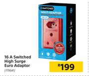 Switched 16A High Surge Euro Adaptor