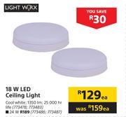 Lightworx 18W LED Ceiling Light-Each