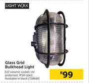 Lightworx Glass Grid Bulkhead Light