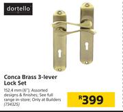 Dortello Conca Brass 3 Lever Lock Set