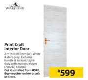 Swartland Print Craft Interior Door