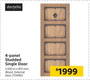 Dortello 4 Panel Studded Single Door