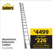 Builders Aluminium Extension Ladder 9m