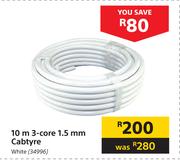 10m 3-Core 1.5mm Cabtyre White 34996