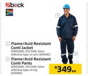 Beck Flame/Acid Resistant Conti Jacket D595SABS 605942-Each
