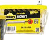 Builders 200-Pack Plastic Nail-In Anchors 704897-8mm X 100mm